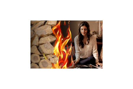 Biomass warmth, Logs equals flames equals earth and a comfortable home | © zero ridge 2020