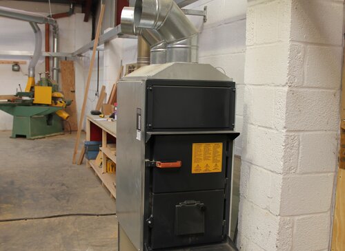 Fabbri space heater installation in a warehouse