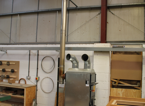 Fabbri space heater installation in a warehouse