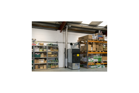 Fabbri space heater installation in a warehouse