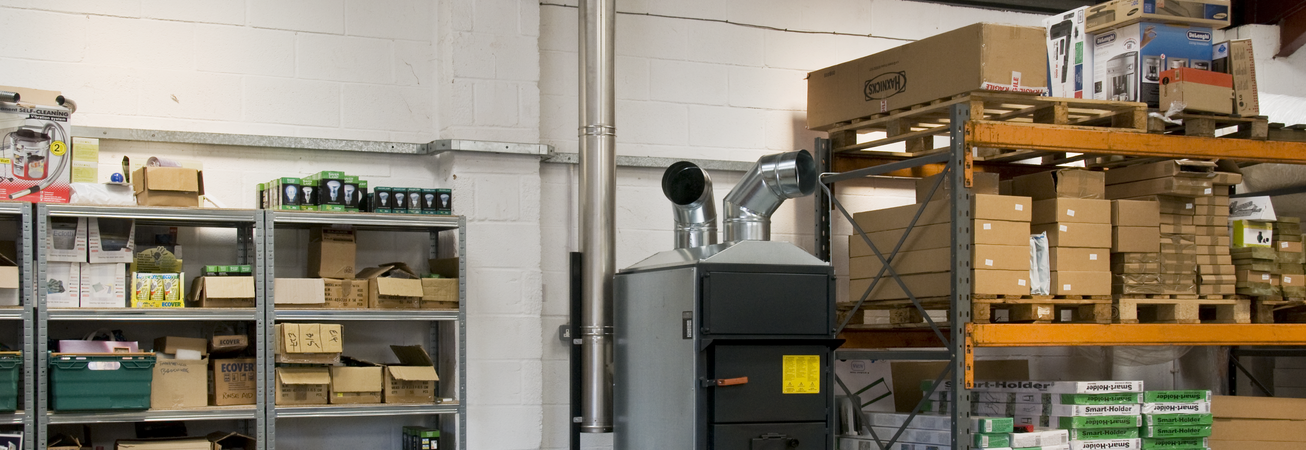 Fabbri space heater installation in a warehouse