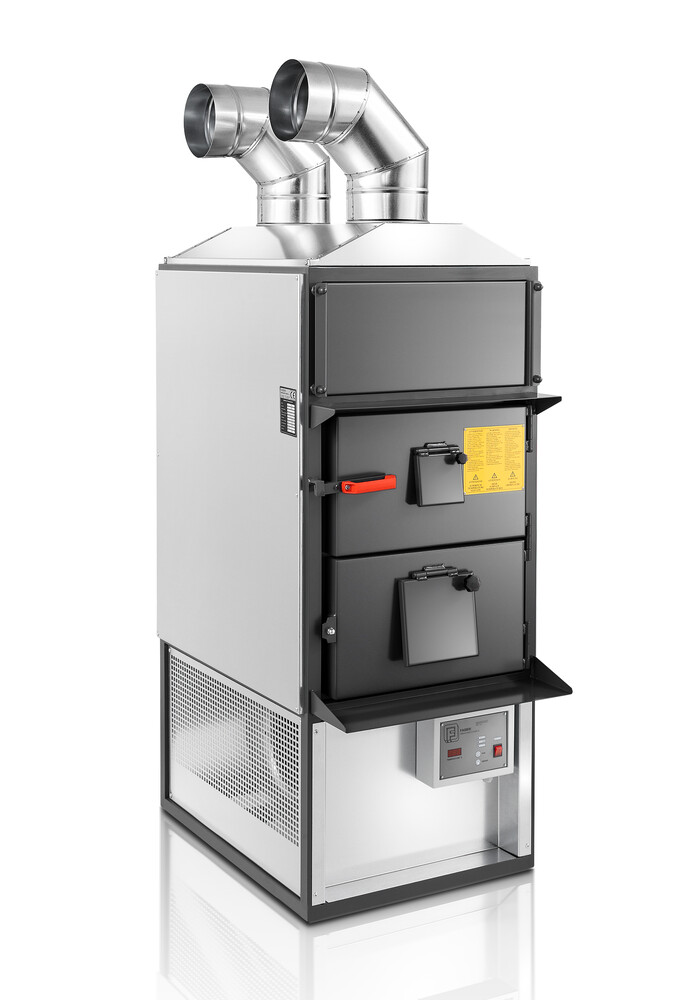 F55CV Wood Burning Space Heater with Chimney Assist Fan