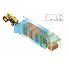 20ft Container with rear door access and log boxes heated by a F85
