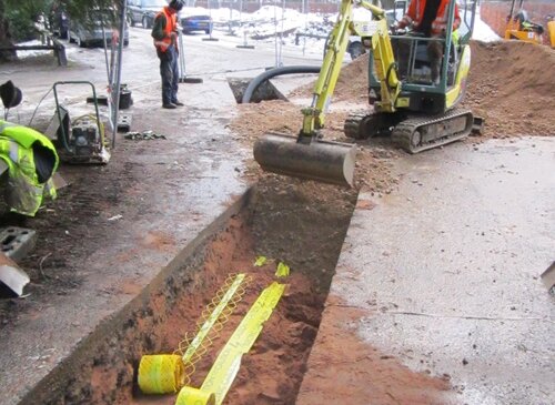 Chatsworth House district heating pipes