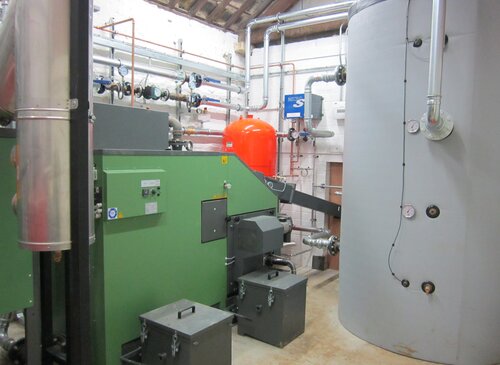 Chatsworth House biomass heating boiler room