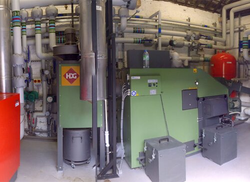 Chatsworth House biomass heating boiler room