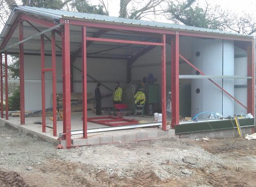 Biomass boiler house construction