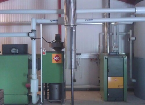 Biomass boiler house construction