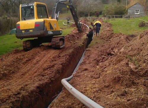 Whitewells district heating pipes