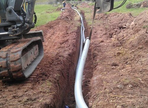 Whitewells district heating pipes